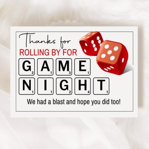 EDITIERBAR, Game Night, Game Night Geburtstag, Sofort Download, Würfel, Danke, Familie Party, Geburtstag Einladung, Erwachsene Geburtstag, Scrabble, Karten