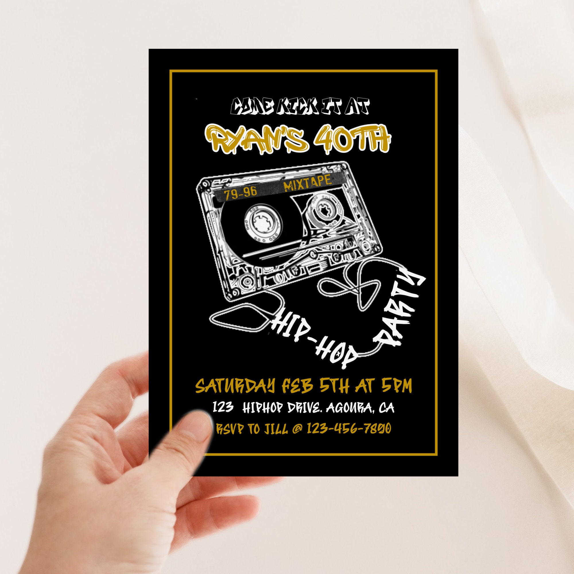 Editable Invitation for Men Hip Hop Party Any Age Man - Etsy