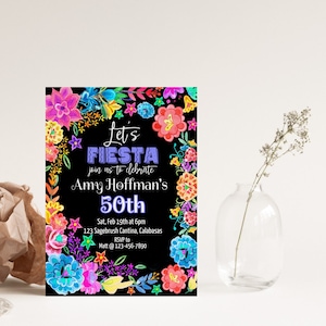 Editable Fiesta Birthday Invitation: Mexican Theme (Digital Download)