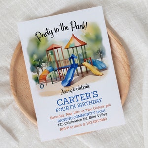Playground Birthday Invitation: Park Party, Editable (Digital)
