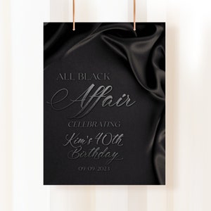 All Black Affair, Black Tie, Formal Attire, Any Age, Minimalist, Editable, Let's Party, Gala Invitation, Gala Party, Corporate Invite,Poster