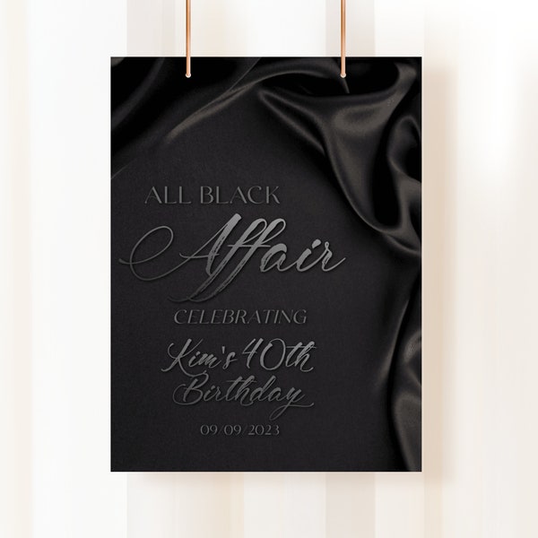 All Black Affair, Black Tie, Formal Attire, Any Age, Minimalist, Editable, Let's Party, Gala Invitation, Gala Party, Corporate Invite,Poster