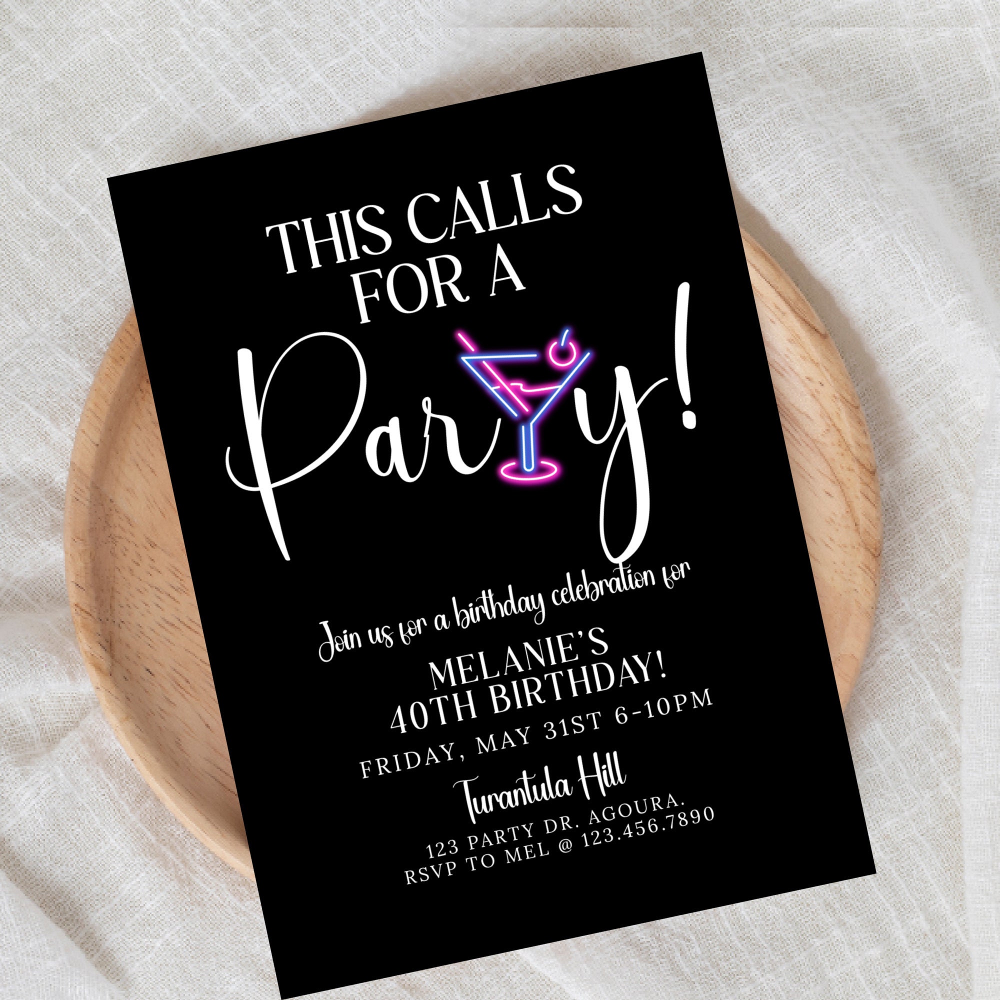 Modern Surprise Birthday Invitation: Minimalist Party Invite (Digital Download)