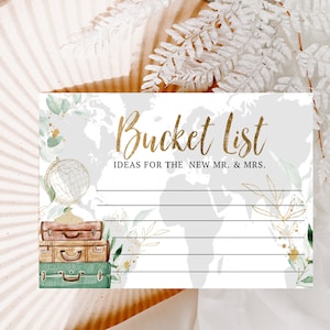 Prayer card, Prayers and blessings, Adventure awaits Bridal shower, Travel theme, Bridal Shower, Green & gold bridal shower, Bucket List image 1