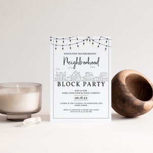 Block Party, Neighborhood party, Street Party, Meet the Neighbor, New to the neighborhood, Summer Party, INSTANT DOWNLOAD, Editable