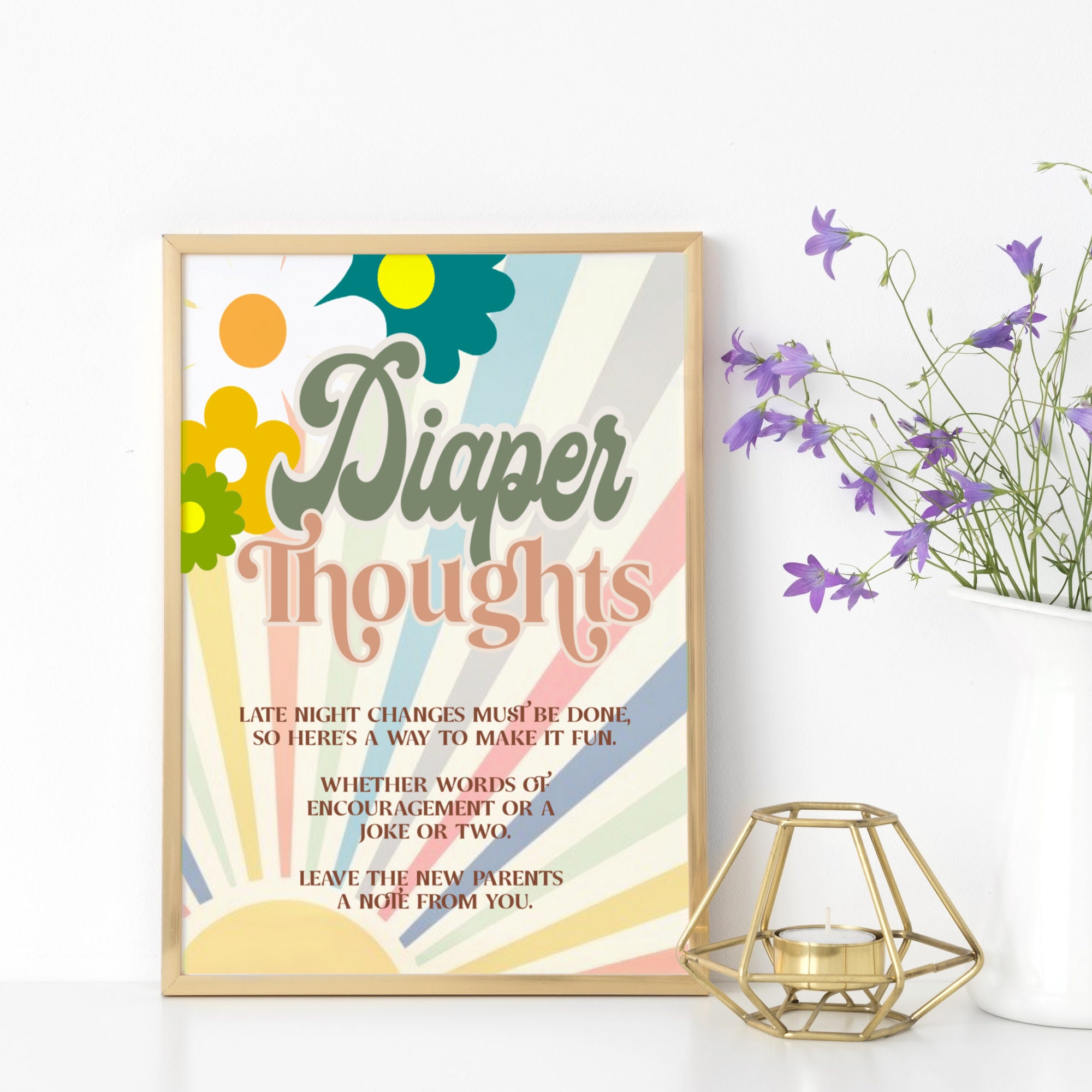 Groovy Baby Shower Editable Hippie Baby Shower Baby Shower Etsy