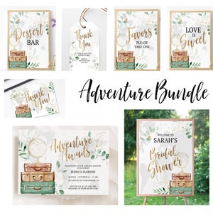 EDITABLE, Bridal Shower, Adventure Bridal shower, Adventure Awaits, Bridal Bundle, Adventure Bundle,  Travel theme bridal, Digital