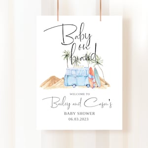 Baby on Board, Summer Baby Shower, Baby Shower, Surf baby, Gender Neutral, Surfboard Baby Shower, Surfboard Baby Shower, Digital POSTER