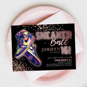 Sneaker Ball Invitation: Editable Teen Birthday Party (Digital)