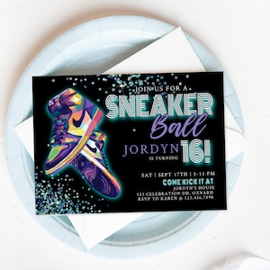 Editable Sneaker Ball Invitation: Teen Birthday Party (Digital)