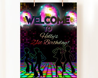 EDITIERBAR, Disco Party, Let's Groove Tonight, 70er Geburtstag Poster, 70er Jahre, Soul Train, Disco Ball Poster, JEDES ALTER, Disco Dance, 60er, 70er Jahre