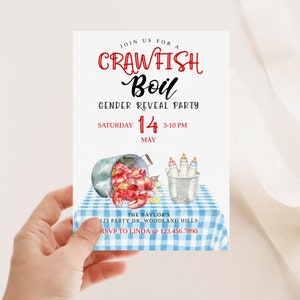Editable, Crawfish boil, baby Shower, Crawfish baby shower, Couples Shower, Digital invite, Gender reveal, Boiling over, Boy or girl