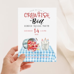 Editable, Crawfish boil, baby Shower, Crawfish baby shower, Couples Shower, Digital invite, Gender reveal, Boiling over, Boy or girl