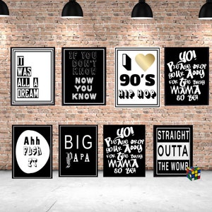 90s Hip Hop Baby Shower Posters: Editable Digital Art (Digital Download)