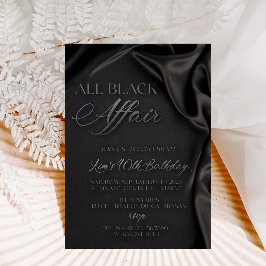 All Black Affair, Black Tie, Formal Attire, Any Age, Minimalist