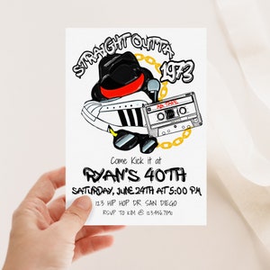 Editable, Invitation for Men, Hip Hop Party, Any Age, Man Birthday ...