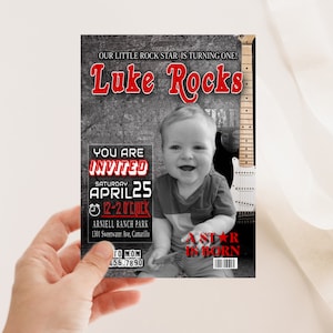Rockstar Birthday Invitation: Editable Music Theme (Digital Invite)