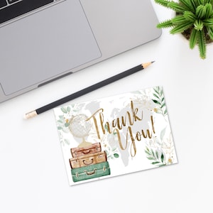 Aventura, Tarjeta de agradecimiento, Tarjeta de mapa, Tarjeta de agradecimiento imprimible, Tarjeta de agradecimiento con tema de viaje, Tarjeta de agradecimiento para despedida de soltera, Tarjeta de agradecimiento para baby shower