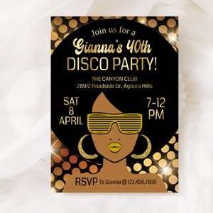 Editable Disco Party Invitation: 70s Soul Train Theme (Digital Download)