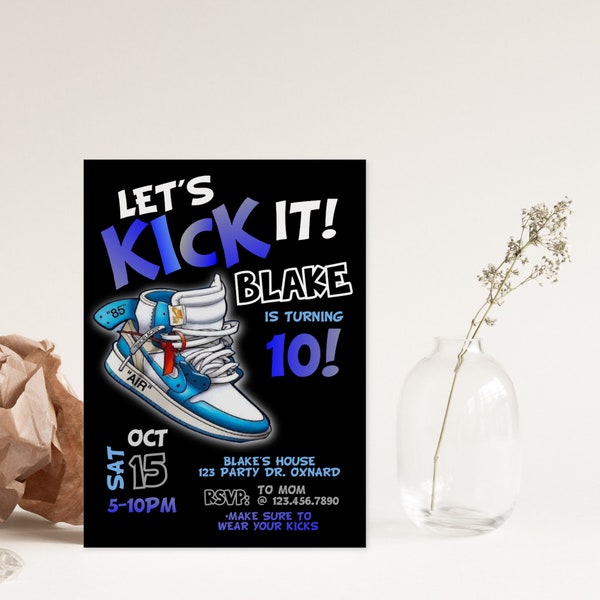 EDITABLE, Sneaker party, Sneaker Ball, Come Kick it, Kicks, Teen party, Tween Birthday, Teen Birthday, Sweet 16 Invitation, ANY AGE,