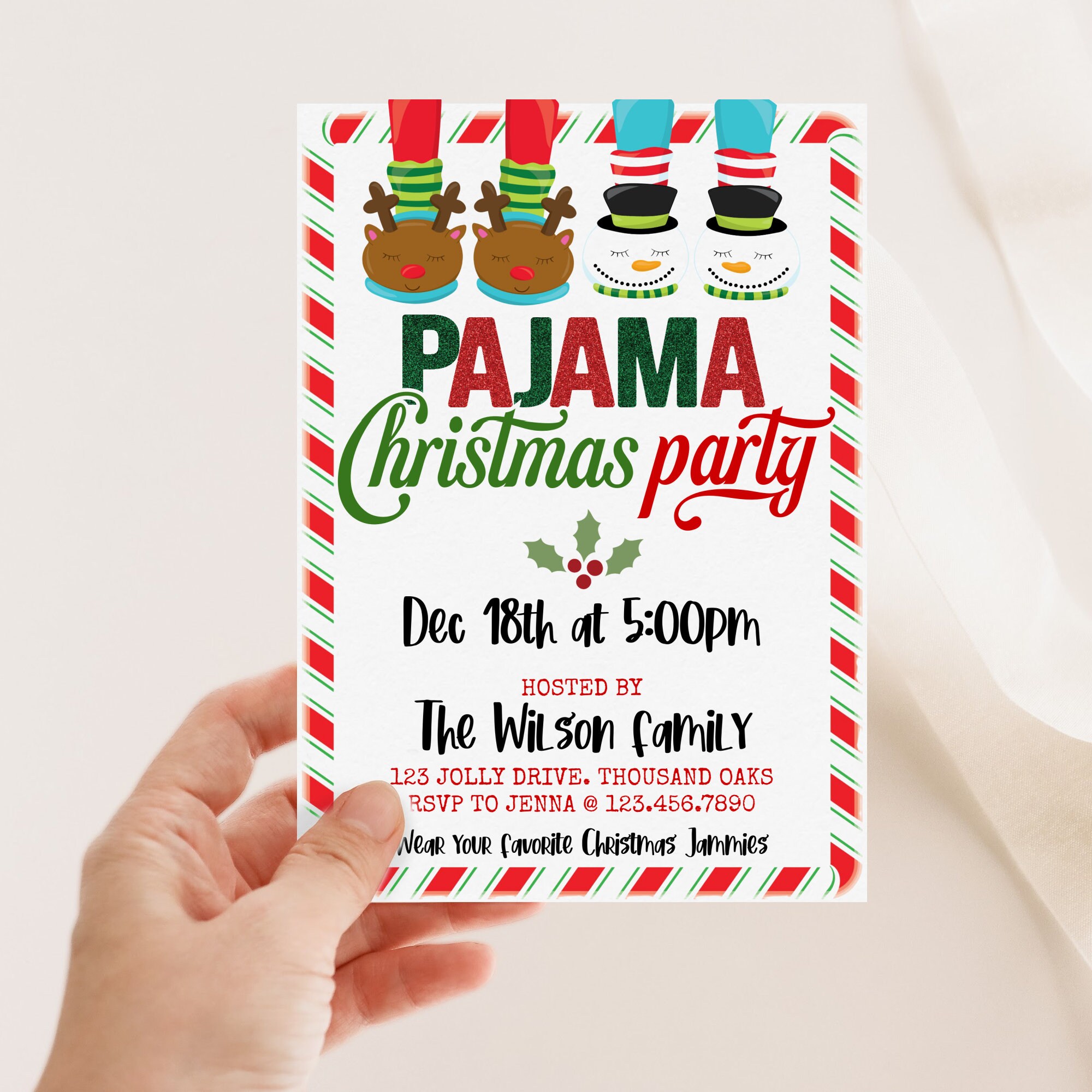 Editable Pajamas drive PJ party flyer sleepwear required 