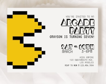 EDITABLE, Arcade Birthday invitation, Arcade Party, Gamer Birthday, Retro Arcade Invite, Modern Birthday Invite, video game party, Game on