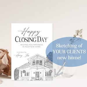 Maklerkarte, Happy Closing. Kundenkarte, Neues Zuhause, Abschlusstagskarte, Immobilien Danke, Karte für Kunden, Dankeskarte