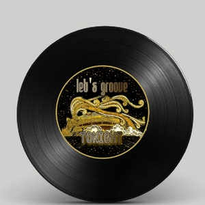 Editable Disco Vinyl Record Label: Retro Party Decor (Digital Download)