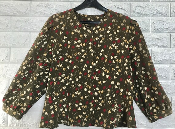 Real Vintage Green Tulip Top