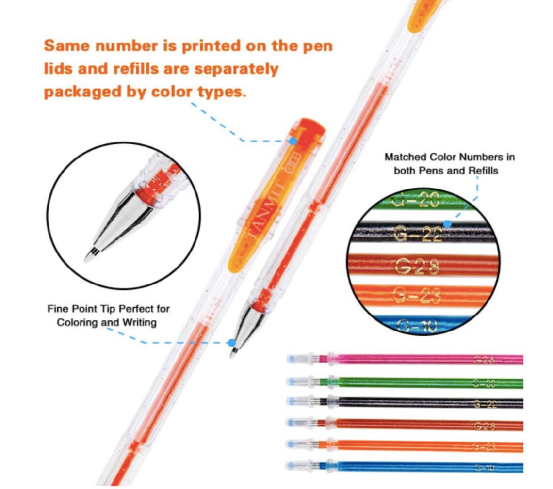Gel Pens 240 Set 120 Colored Gel Pens 120 Refills Etsy