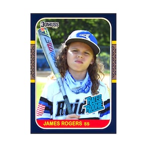 Biglietto da baseball personalizzato 1987 Donruss Rated Rookie Design - File digitale personalizzato con la tua foto, nome, squadra e colori!