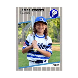 カスタム ベースボール カード 1989 Fleer デザイン - 有名なリプケンのエラー カード! - あなたの写真、名前、チーム、色でパーソナライズされたデジタル写真!
