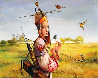 Impresión Giclée "Buscador de la felicidad": Obra de arte firmada por Merab Gagiladze