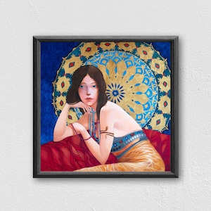 Wydruk giclée - Wydruk artystyczny - Obraz kobiety autorstwa Irmy Kusiani. Limitowana edycja podpisanego dzieła sztuki ściennej.