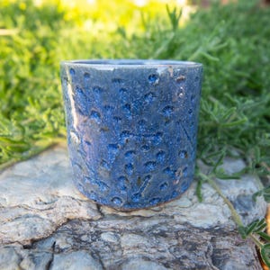 Cobalt - 3 3/4" Handmade Round Mame Small Mini Bonsai Pot