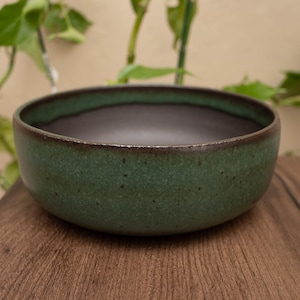 Emerald - 6&quot; Handmade Round Mame Small Mini Bonsai Pot
