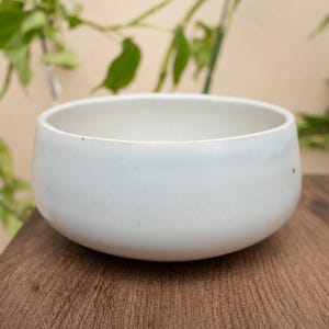Powder Blue - 4 7/8" Handmade Round Mame Small Mini Bonsai Pot