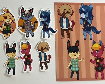 Animal Crossing New Leaf / New Horizons Inspired Stickers and Prints