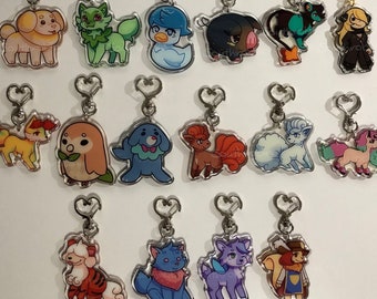 Pokemon Scarlet and Violet, Arceus Legends and Neopets Inspired Charms