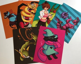 Pokemon and Deltarune Matte Prints