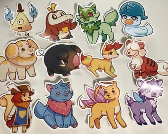Pokemon, Neopets and Gravity Falls Inspired Stickers