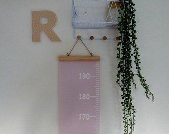 Height Chart for Children | Wood & Canvas | Nordic | Scandi | Boho | Baby Gift | Nursery Decor | Neutral | Unisex | Pink Girl | Personalised