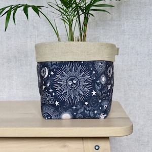 Cache pot de plante céleste, cache-pot du zodiaque, cadeaux du zodiaque pour un anniversaire de femme, cadeaux célestes pour les amateurs de plantes, cadeaux de plantes pour elle, tissu