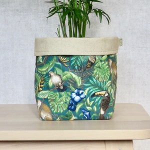 Jungle Monkey Plant Pot Cover, Colourful Fabric Planter, Boho Botanical Home Decor