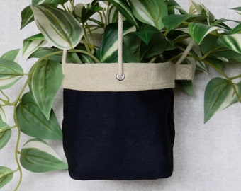 Hanging Planter, Navy Hanging Plant Pot Indoor, Hanging Plant Holder, Plant Gift for Plant Lovers, Fabric Plant Hanger Indoor, Hanging Plant