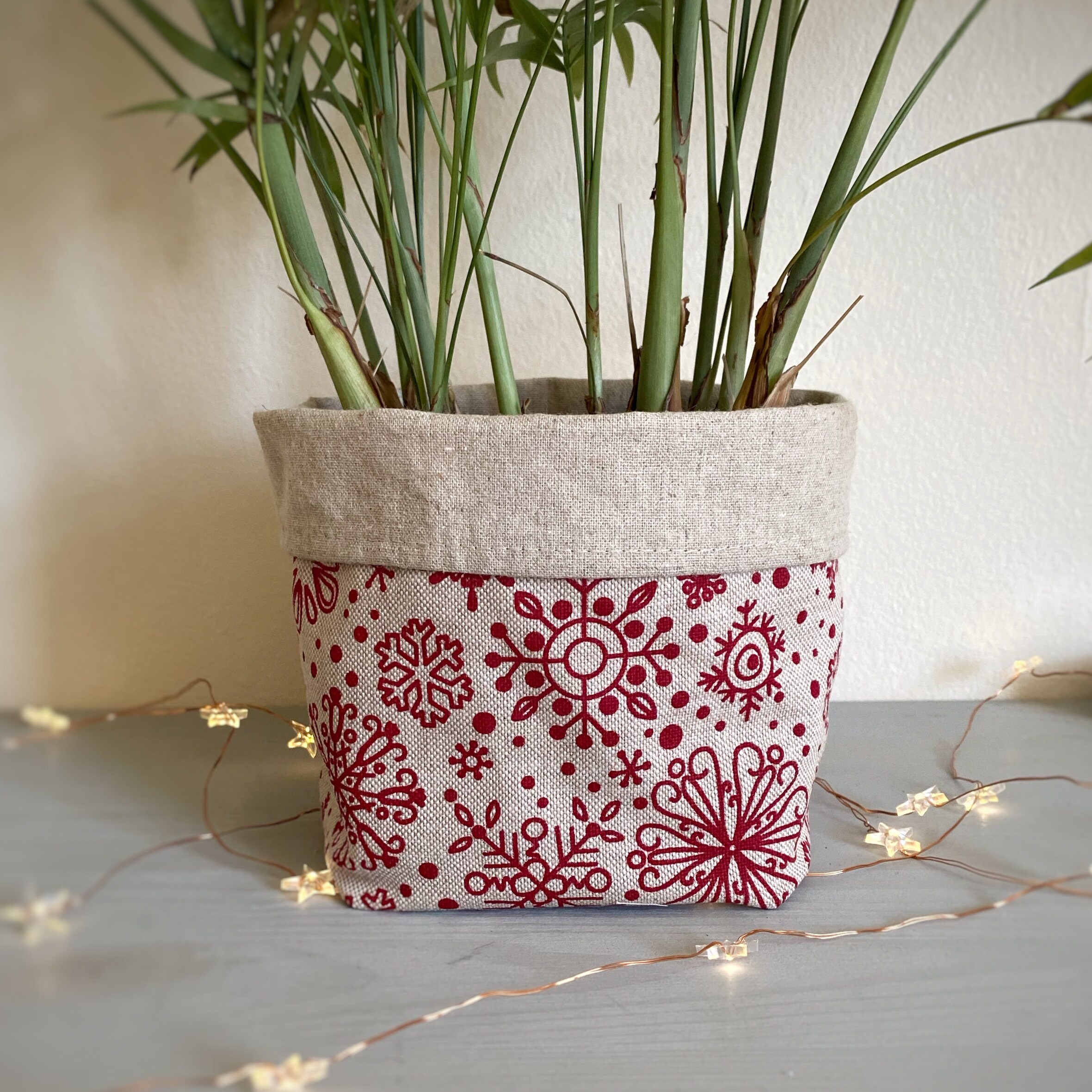 Christmas Plant Pot Cover Snowflake Indoor houseplant Etsy