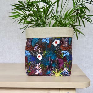 Cache-pot pour plante tropicale, décoration botanique de la jungle colorée, cache-pot en tissu d'intérieur