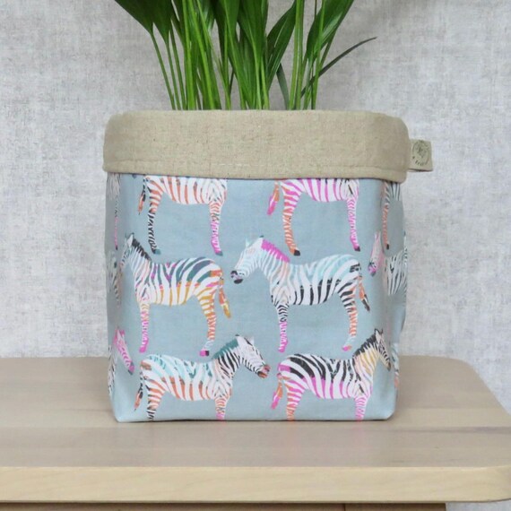 Zebra Plant Pot Cover, Colourful Animal Fabric Planter, Unusual Indoor  Decor - Etsy