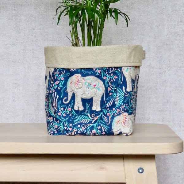 Elephant Plant Pot Cover, Elephant Planter, Plant Gifts for Plant Lovers, Elephant Gifts for Women, Indoor Plant Pot Holder, Fabric Plant