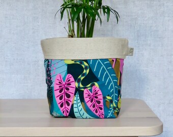 Tropical Plant Pot Cover, Colourful Planter, Birthday Gift for Plant Lover, Tropical Decor, Plant Pots Indoor, Plant Gift for Housewarming